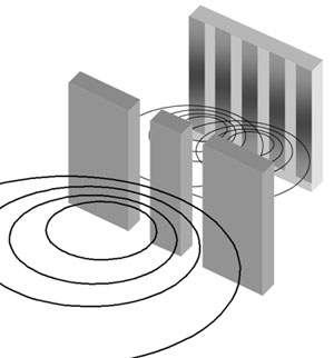 Two-slit experiment with classic waves